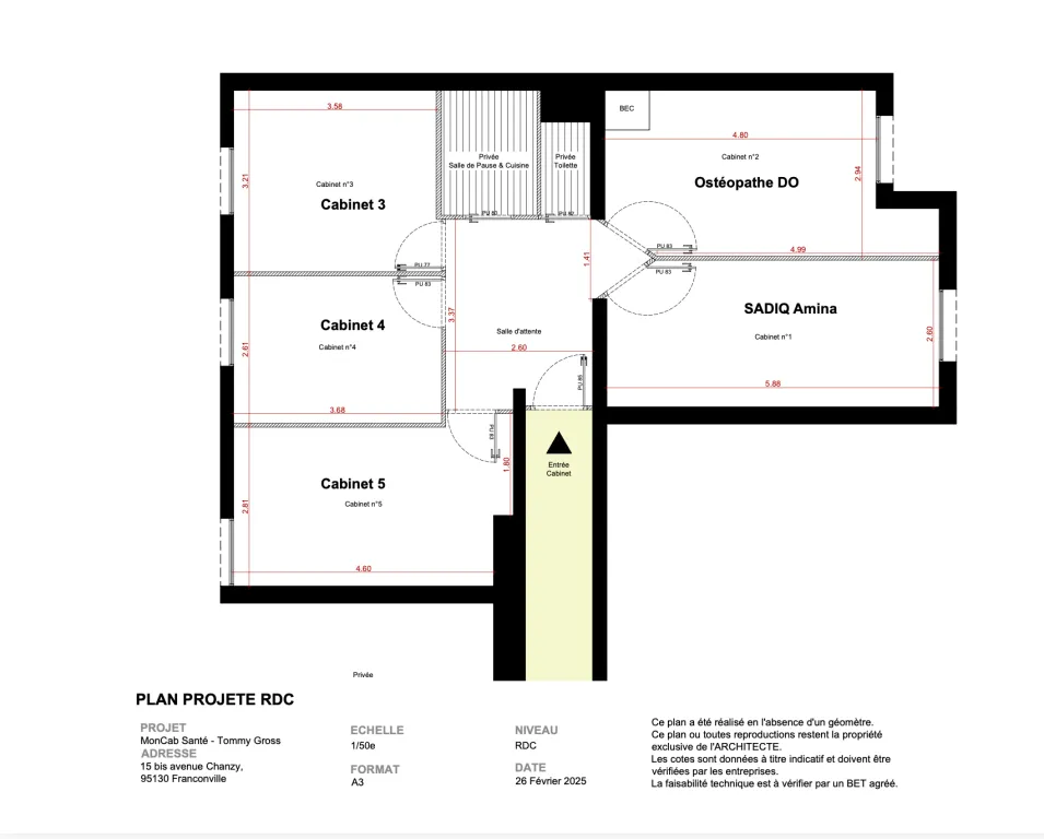 Location salle de consultation, nouveau cabinet médical paramédical Franconville Gare 95130