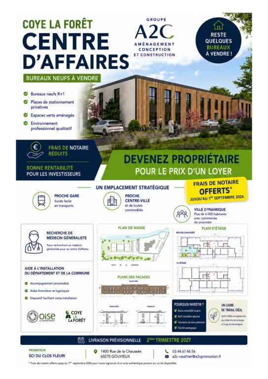 Bureau à vendre dans centre d'affaires à Coye la Forêt