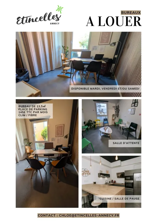 ✨ PLUSIEURS BUREAUX PROFESSIONNELS À LOUER À ANNECY–MEYTHET ✨