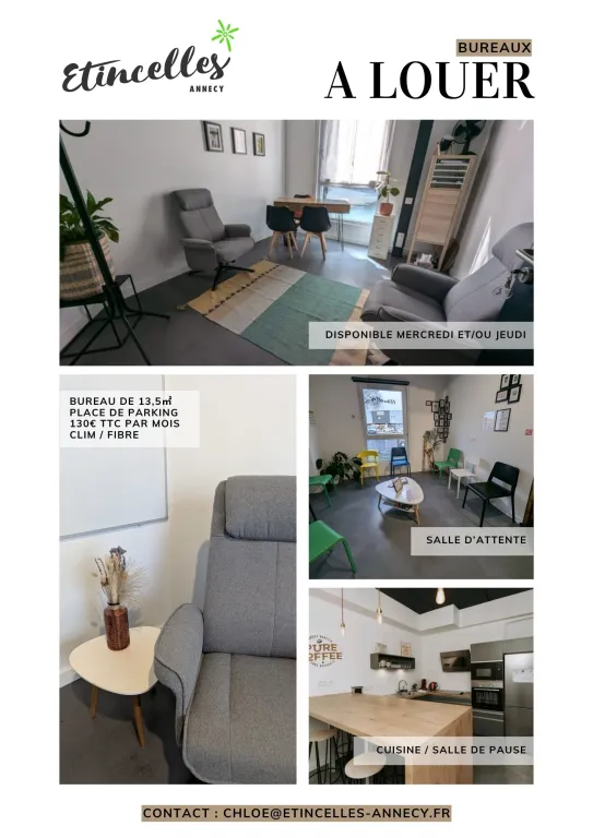 ✨ PLUSIEURS BUREAUX PROFESSIONNELS À LOUER À ANNECY–MEYTHET ✨