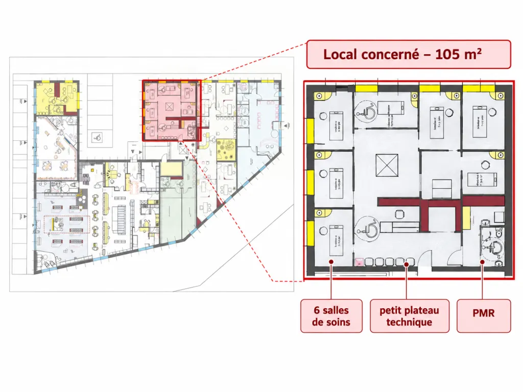 Vente local 105m2 dans la maison de santé de rouffach