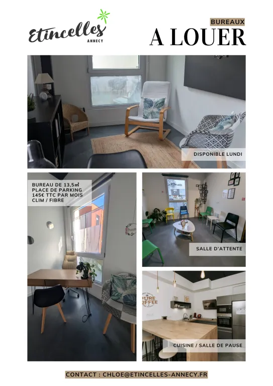 ✨ PLUSIEURS BUREAUX PROFESSIONNELS À LOUER À ANNECY–MEYTHET ✨