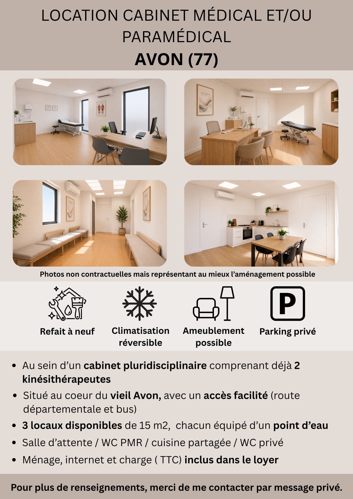 Cabinet médical - Avon - 15 m²