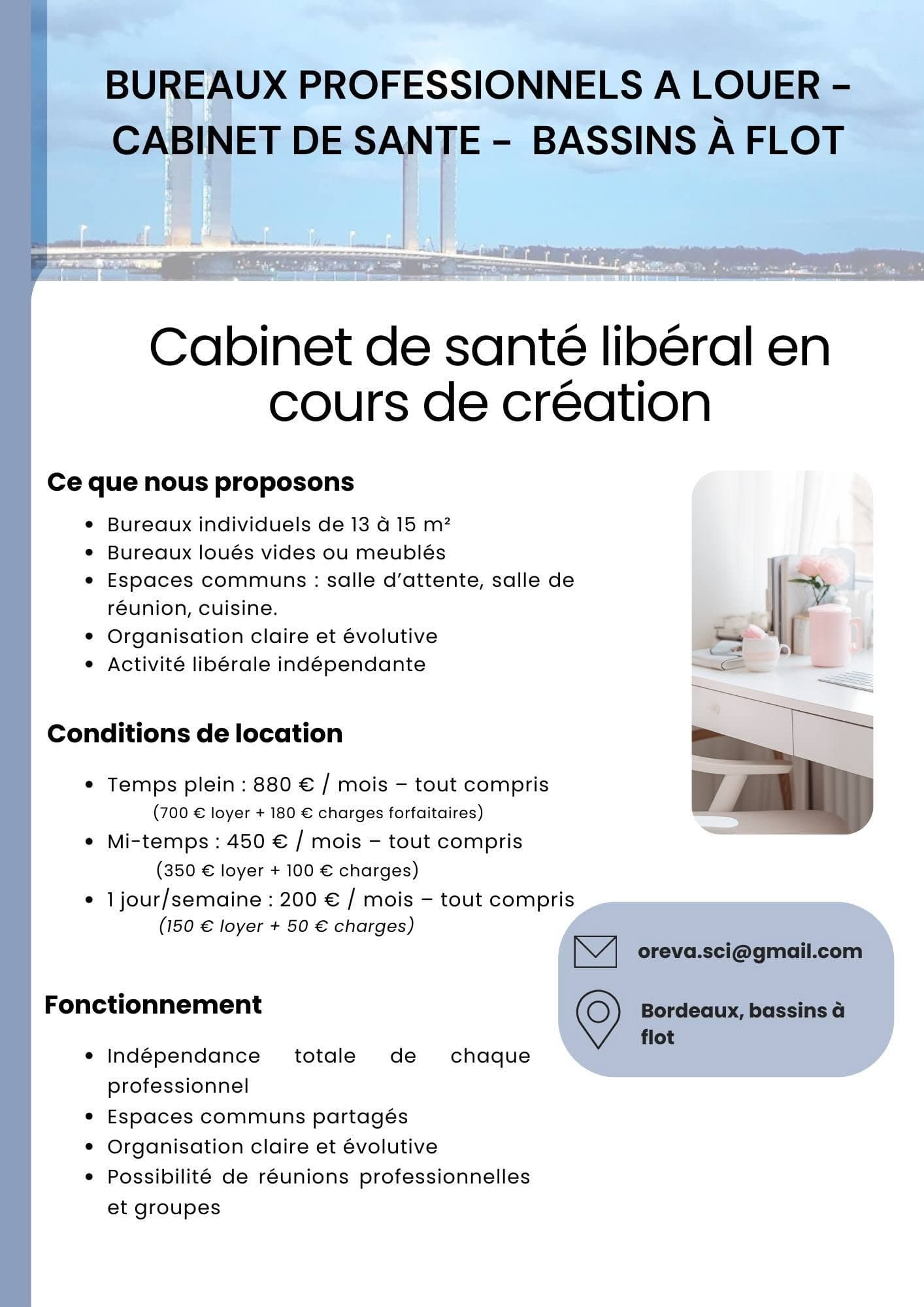 Cabinet médical - Bordeaux - 13 m²