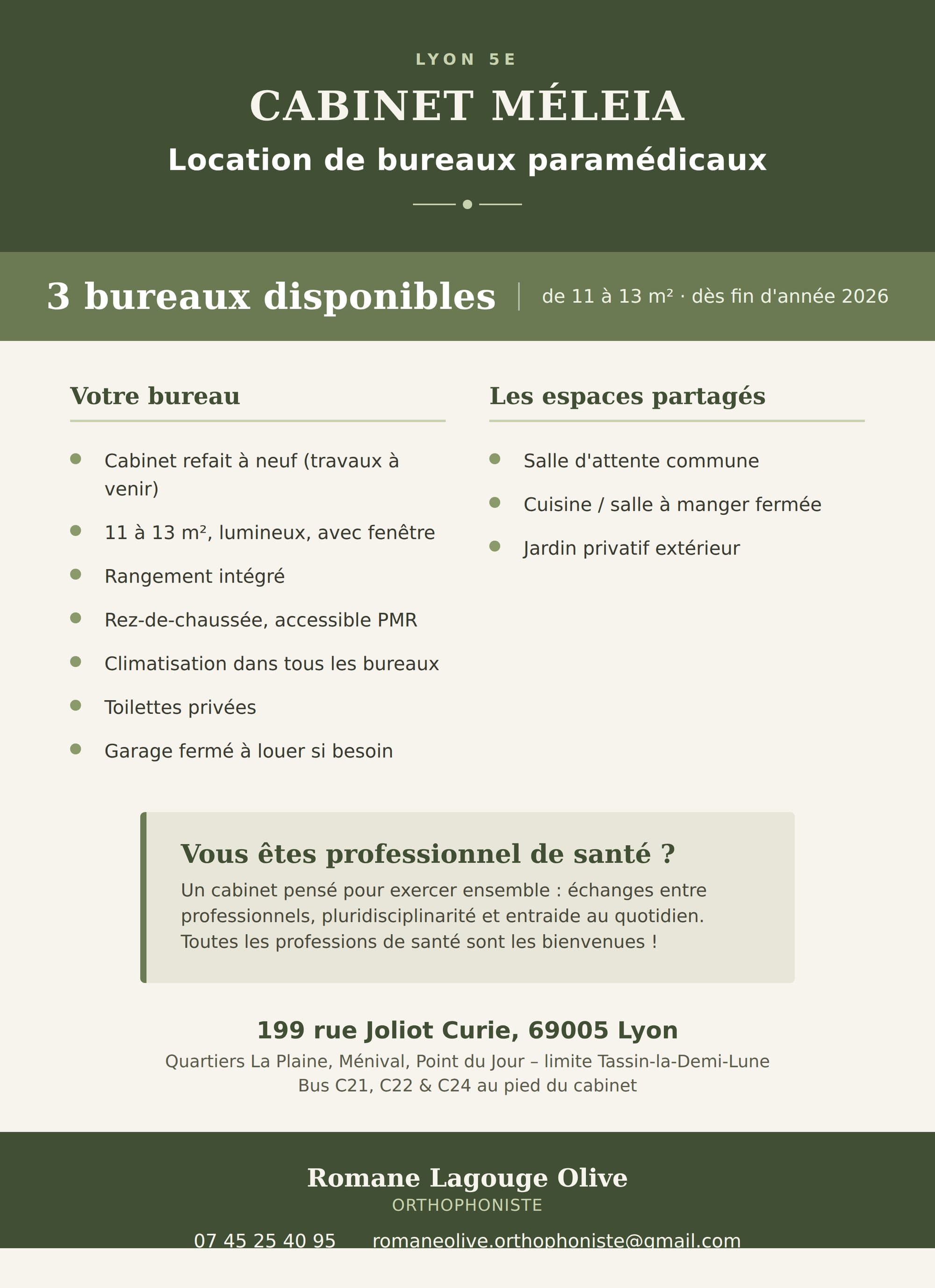 Cabinet médical - Lyon - 84 m²