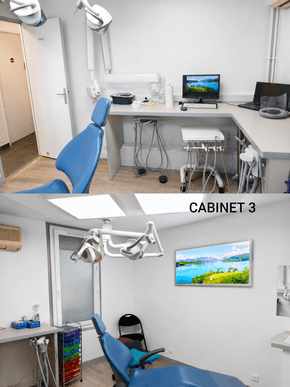 🦷 sydel · champs-sur-marne (77) – murs + fonds, 3 fauteuils · réf. 7702