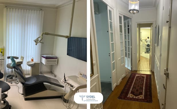 🦷 sydel · paris (75) – murs + fonds, cabinet implanto/paro, 2 fauteuils · réf. 7510