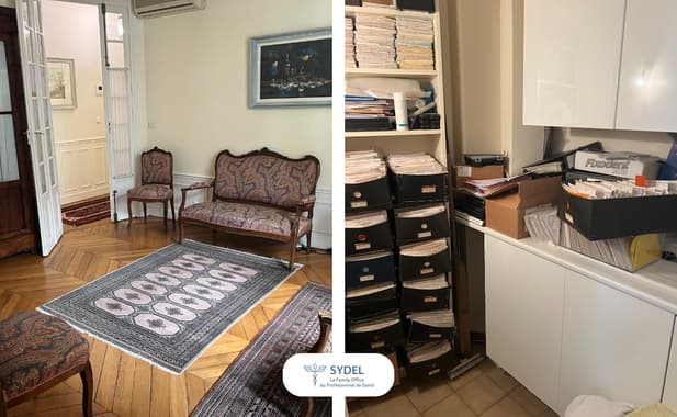 🦷 sydel · paris (75) – murs + fonds, cabinet implanto/paro, 2 fauteuils · réf. 7510