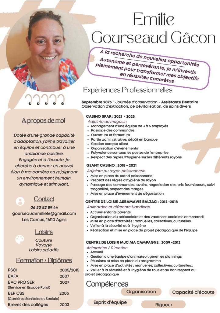 assistante dentaire en contrat pro