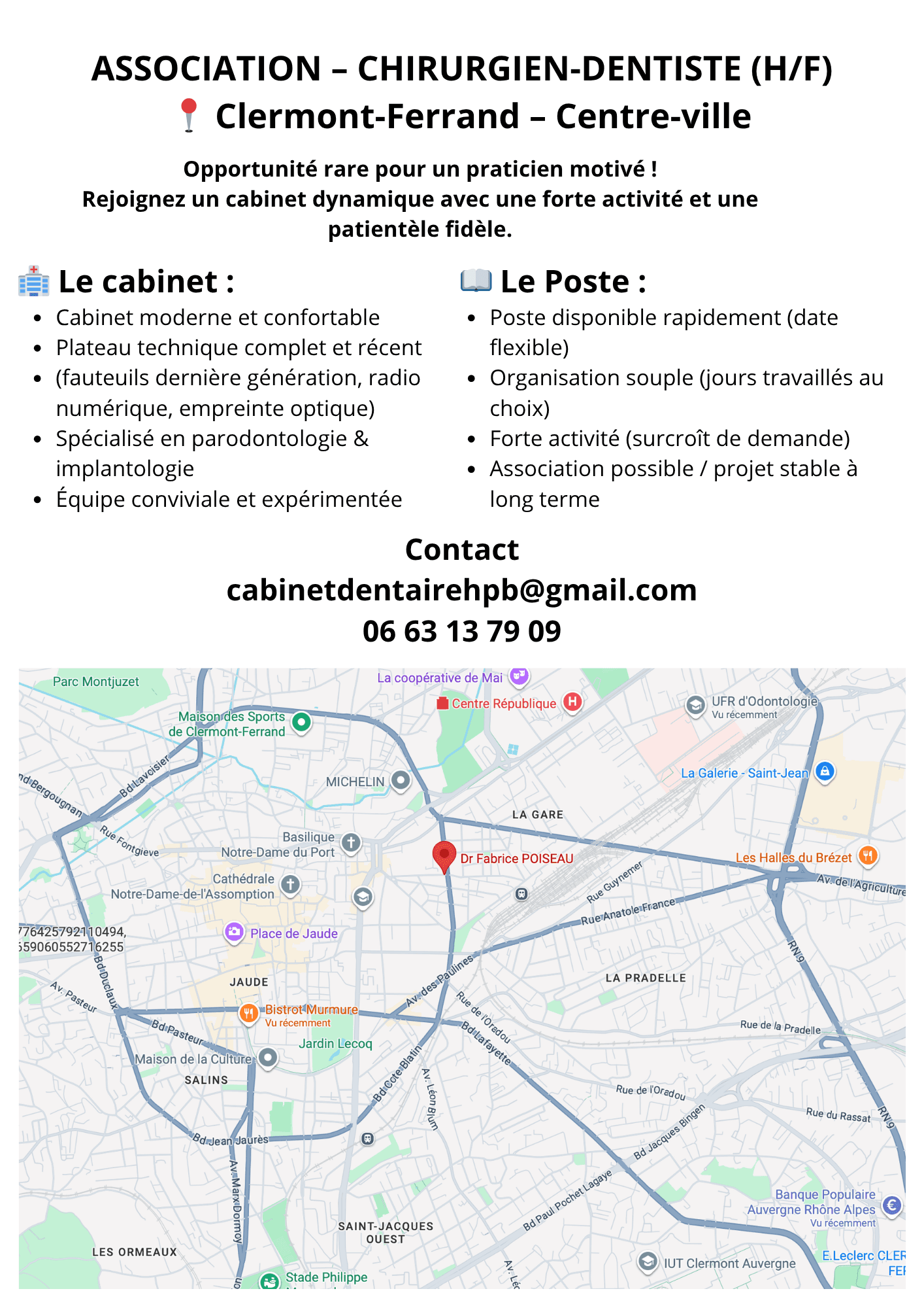 🦷 🔥 OPPORTUNITÉ RARE – CHIRURGIEN-DENTISTE 🔥 🦷