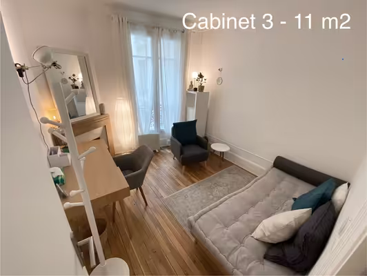 Location beau cabinet de thérapie et paramédical à denfert - paris 14 - nouvelle disponibilité le samedi
