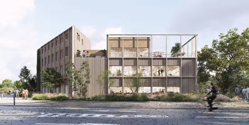 Bureaux neufs à vendre ou à louer ZAC de l'Orée du Golf à Epron, accessibilité BUNe
