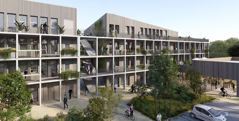 Bureaux neufs à vendre ou à louer ZAC de l'Orée du Golf à Epron, accessibilité BUNe