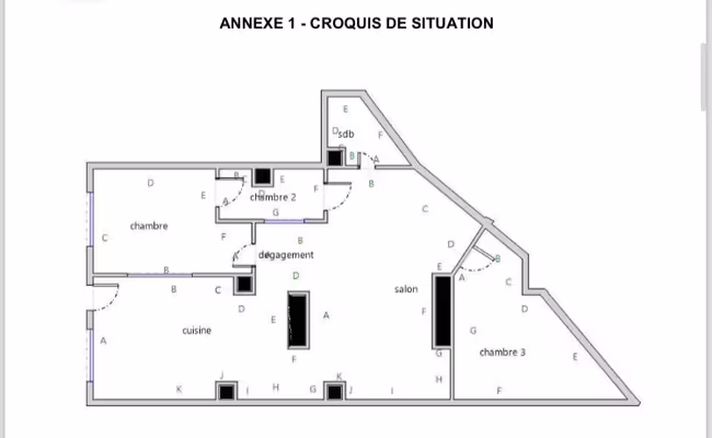 Vente appartement  91 m2 rue paul bert transformable en cabinet