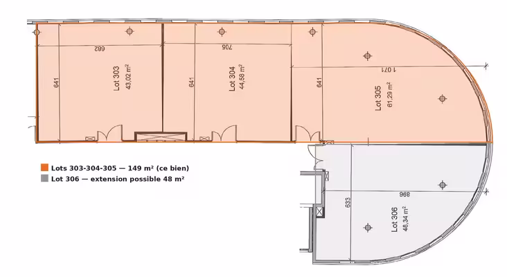 Cabinet médical aménagé — 149 m², dernier étage