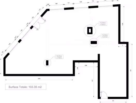 A vendre Paris 16e Triangle d'or - RdC belle surface commerciale 104 m² à réaménager