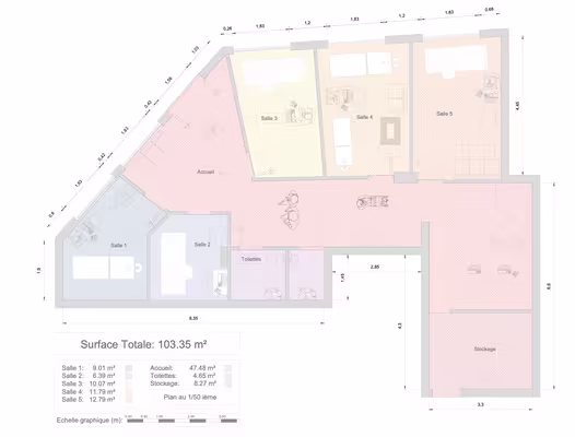 A vendre Paris 16e Triangle d'or - RdC belle surface commerciale 104 m² à réaménager