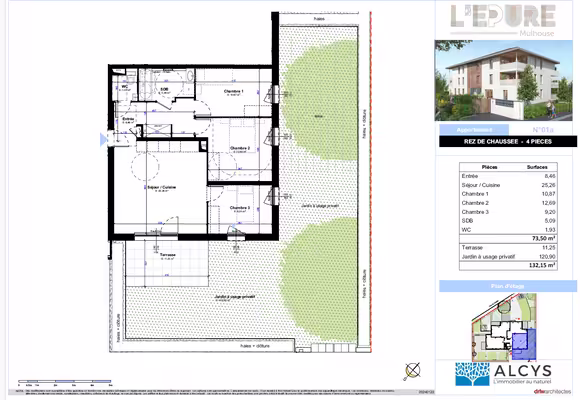 APPARTEMENT EN REZ-DE-CHAUSSÉE – 73,50 m² – POTENTIEL PROFESSIONNEL / MÉDICAL