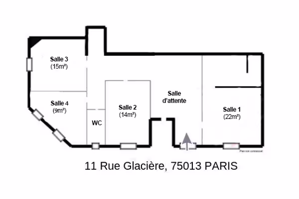 Location salle de consultation (15m2) 1290€/mois